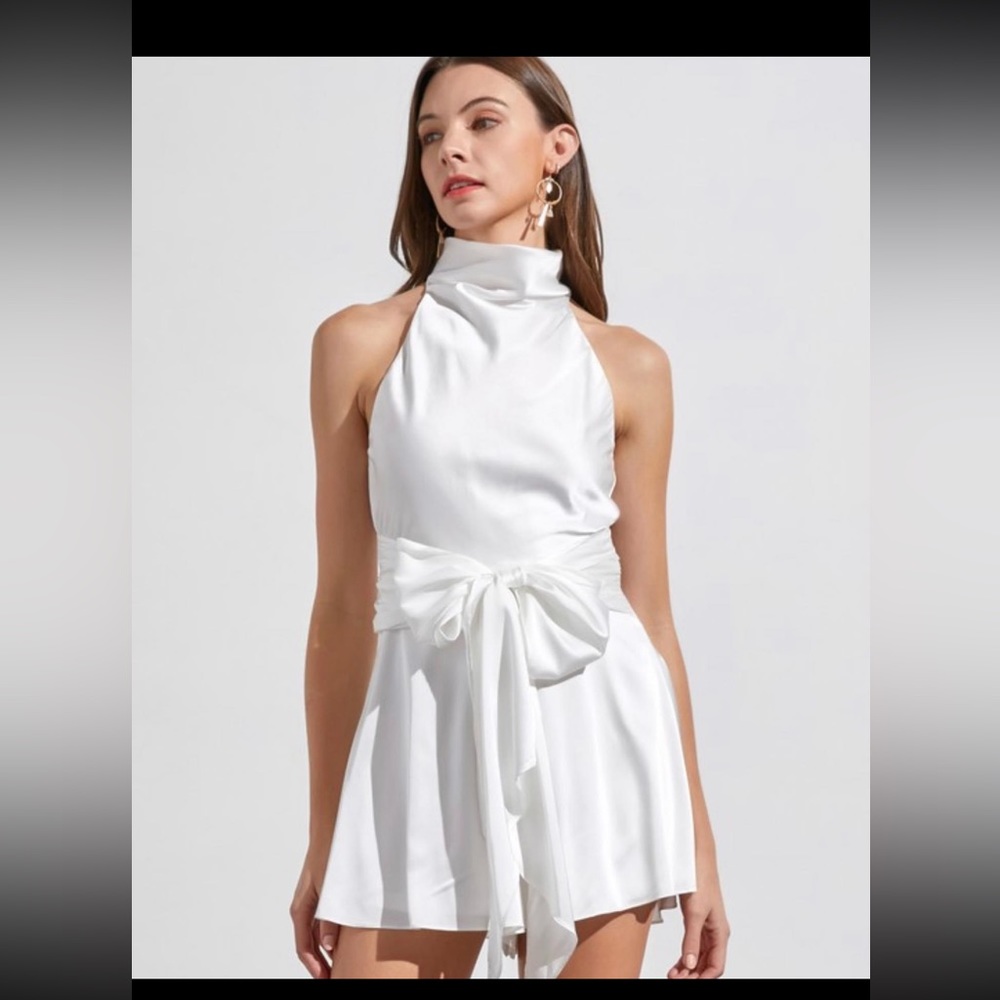 White satin romper
